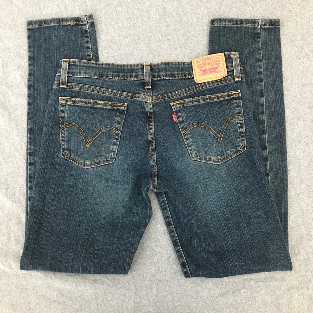 Levi’s 503 skinny distressed blue jeans